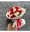 Букет из красно-белой розы 