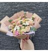 Сборный букет с розами, хризантемами и эустомой 1