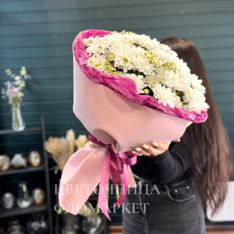 Стильный букет ромашек 1