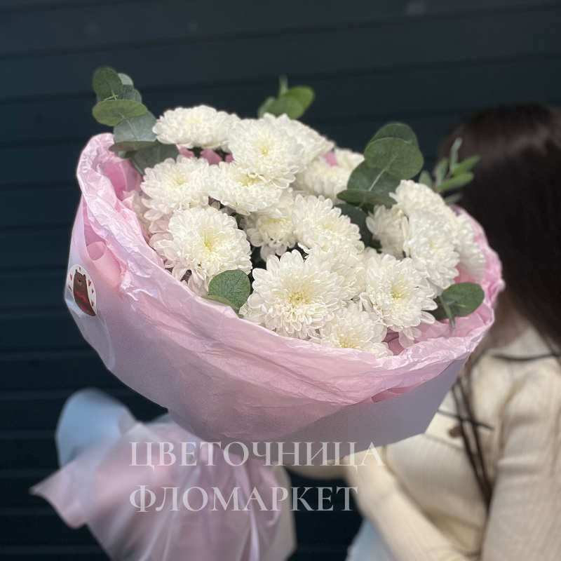 Букет из хризантем «зефирка»