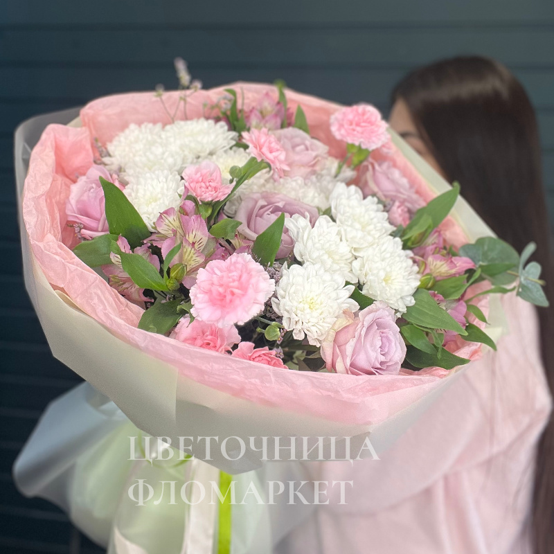 Букет из хризантем «вуаль» 1