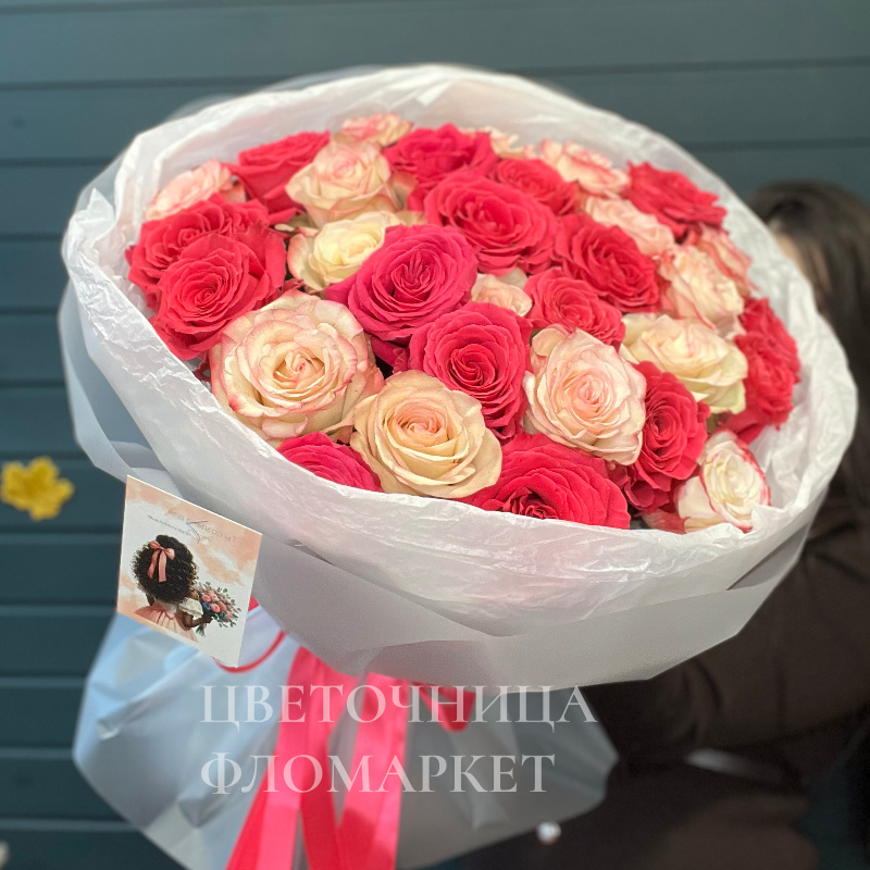 Букет из роз микс 31 шт 1