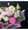 Композиция с герберой фиолетовая гамма 1