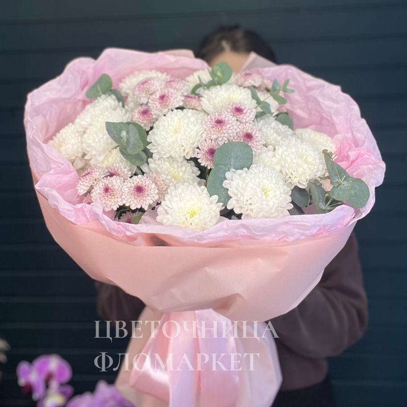 Нежное очарование белых хризантем 1