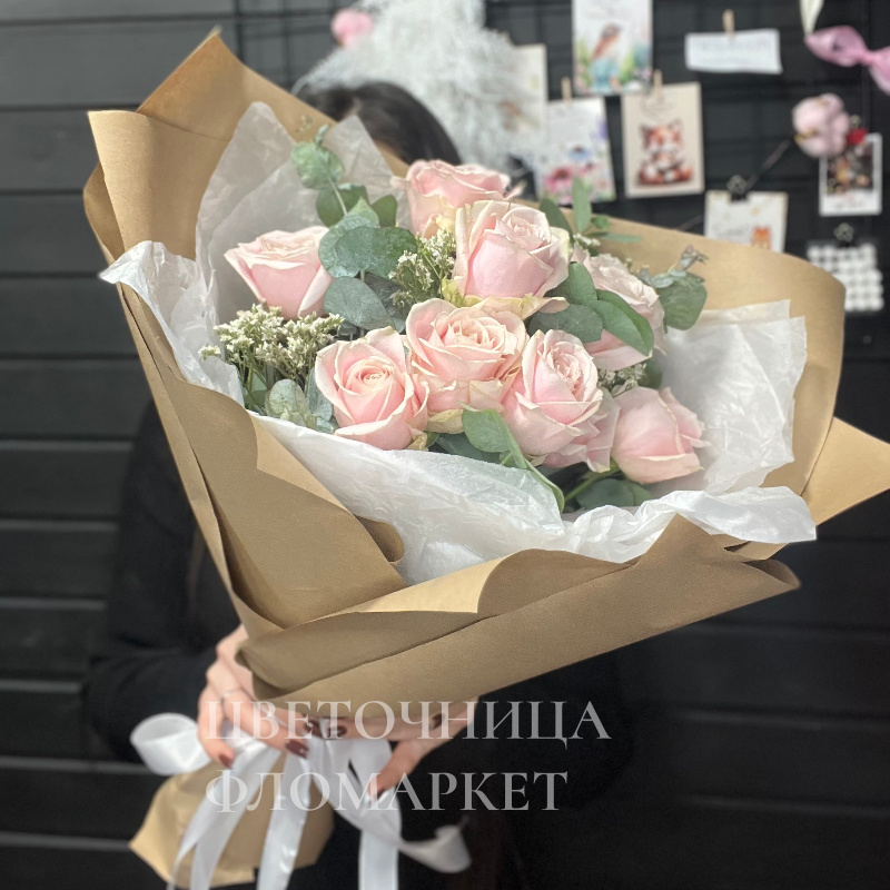 Нежные розы в крафте 