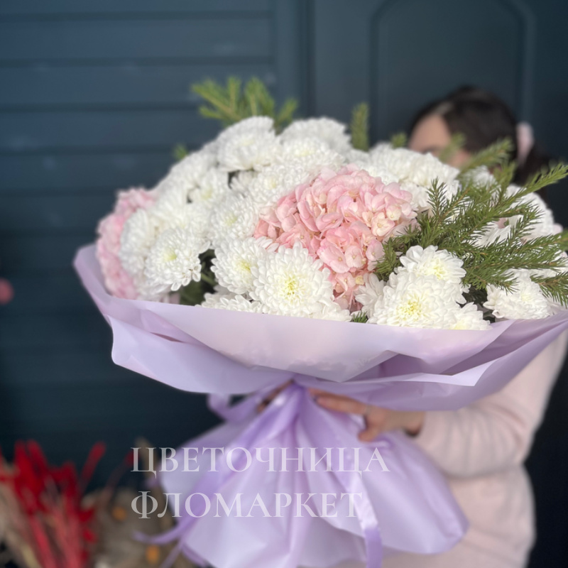  Букет Нежность с гортензией  2